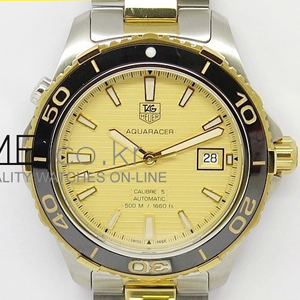 [2824 MOVE]TAG HEUER Aquaracer Calibre 5 Ceramic YG Bezel-태그호이어 아쿠아레이서 칼리버 5 오토매틱 세라믹 옐로우 골드베젤-th086