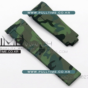 Camouflage RubberB green Strap for deployant buckle - 러버B D버클용 우레탄러버 스트랩 (서브마리너, TT마스터II,  요트마스터용) - strap-019