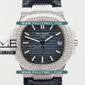 [324SC MOVE] Patek Philippe Nautilus Jumbo 5711 SS Full Paved Diamonds Best Edition - 파텍필립 노틸러스 점보 풀다이아몬드 - PP182