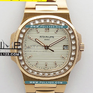 [Cal.324CS] Patek Philippe Nautilus Jumbo 5711/1R T RG Crystal Bezel Super Replica V4 PP 1:1 Best Edition - 파텍필립 노틸러스 점보 로즈골드 베스트 에디션