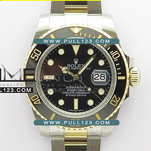 [2836 MOVE] Rolex Submariner 116613 LN 18K Wrapped gold SS/YG RO 1:1 Best Edition - 롤렉스 서브마리너 블랙 투톤 포금 베스트에디션