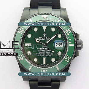 [3135 MOVE] Rolex Submariner 116610 Blacken DLC 904L V6 1:1Best Edition - 롤렉스 서브마리너 블레이컨 그린 베스트에디션