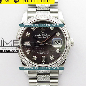 [2836 MOVE] Rolex DayDate 128239 36mm SS/Crystal BP President Bracelet Best Edition - 로렉스 데이데이트 주얼리 베스트에디션