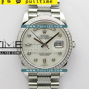 [2836 MOVE] Rolex DayDate 128239 36mm SS/Crystal BP President Bracelet Best Edition - 로렉스 데이데이트 주얼리 베스트에디션