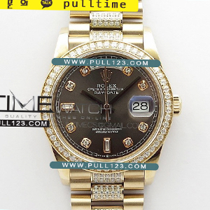 [2836 MOVE] Rolex DayDate 128239 36mm RG/Crystal BP President Bracelet Best Edition - 로렉스 데이데이트 로즈골드 주얼리 베스트에디션