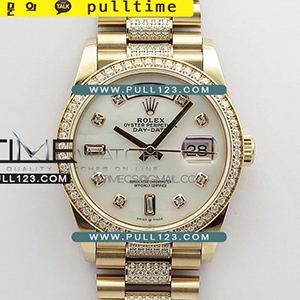 [2836 MOVE] Rolex DayDate 128239 36mm RG/Crystal BP President Bracelet Best Edition - 로렉스 데이데이트 로즈골드 주얼리 베스트에디션