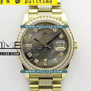 [2836 MOVE] Rolex DayDate 128239 36mm YG/Crystal BP President Bracelet Best Edition - 로렉스 데이데이트 옐로우골드 주얼리 베스트에디션