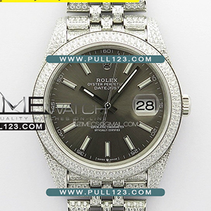 [2824 MOVE] Rolex DateJust 41mm 126334 Full Paved Diamonds 904L SS BP Best Edition - 롤렉스 데이져스트 오토매틱 베스트에디션