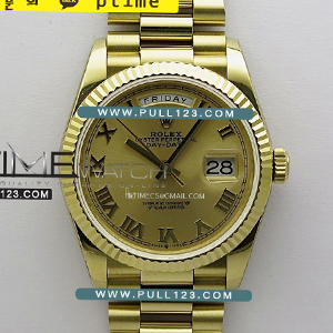 [무브먼트 선택] Rolex DayDate 36mm 128238 Gain Weight YG QF 1:1 Best Edition - 로렉스 데이데이트 베스트에디션