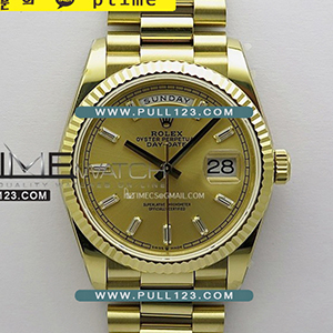 [무브먼트 선택] Rolex DayDate 36mm 128238 Gain Weight YG QF 1:1 Best Edition - 로렉스 데이데이트 베스트에디션