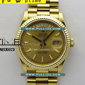 [2836 MOVE] Rolex DayDate 36mm 128239 904L YG Gain Weight KF 1:1 Best Edition - 로렉스 데이데이트 베스트에디션 무게추가버전