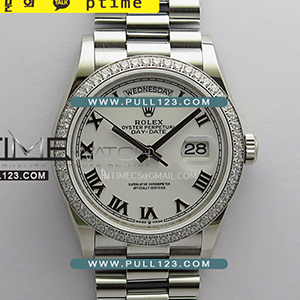 [2836 MOVE] Rolex DayDate 36mm 128349 904L SS Gain Weight KF 1:1 Best Edition - 로렉스 데이데이트 베스트에디션 무게추가버전