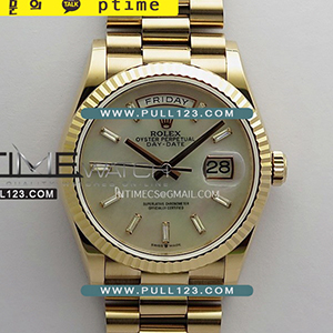 [2836 MOVE] Rolex DayDate 36mm 128235 904L RG Gain Weight KF 1:1 Best Edition - 로렉스 데이데이트 베스트에디션 무게추가버전